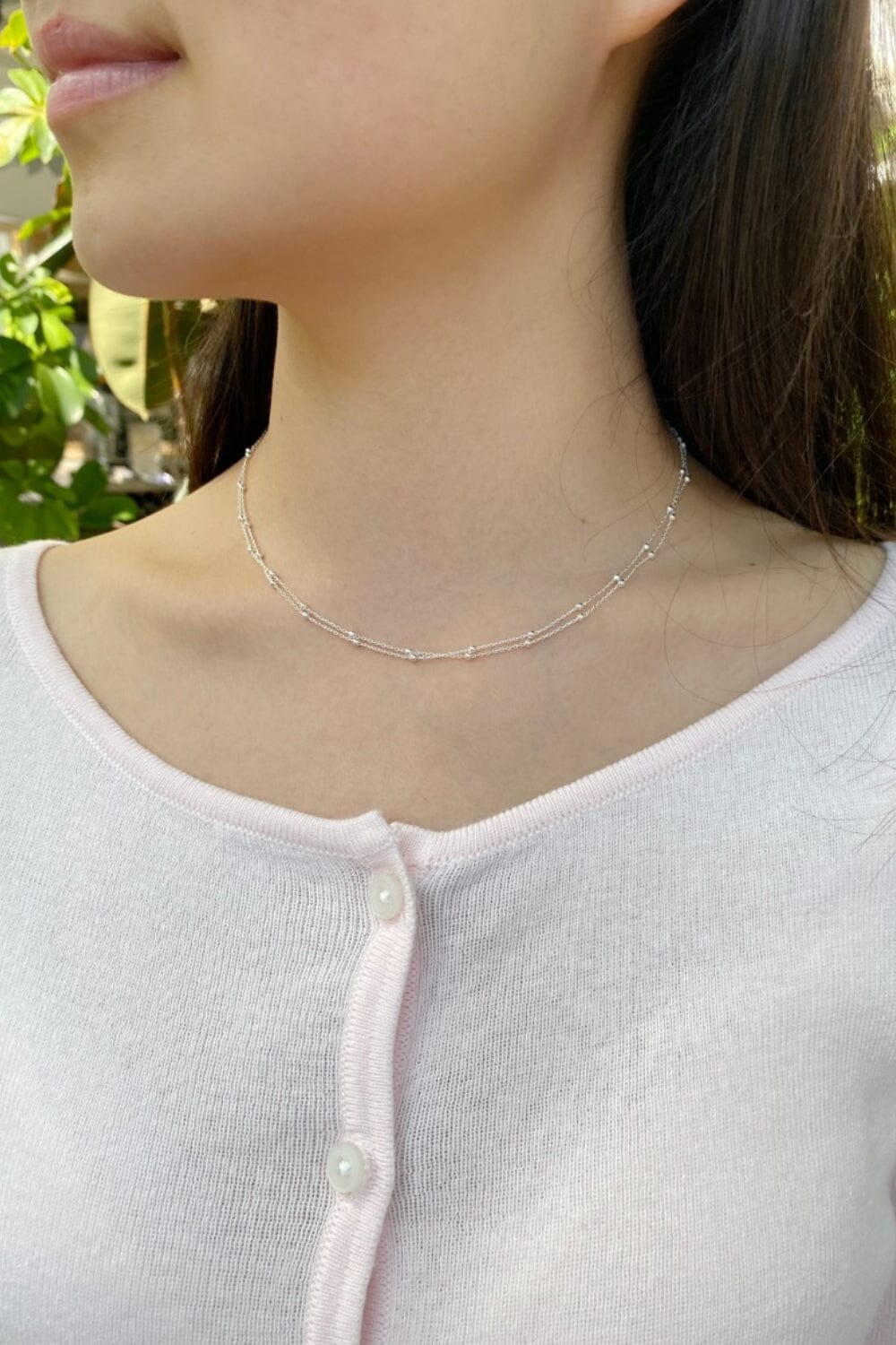 Double Chain Bead Necklace