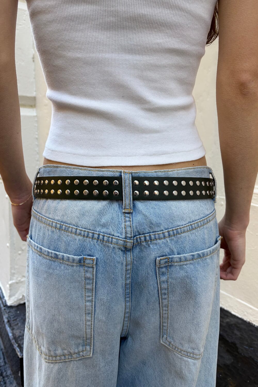 Faux Leather Stud Belt
