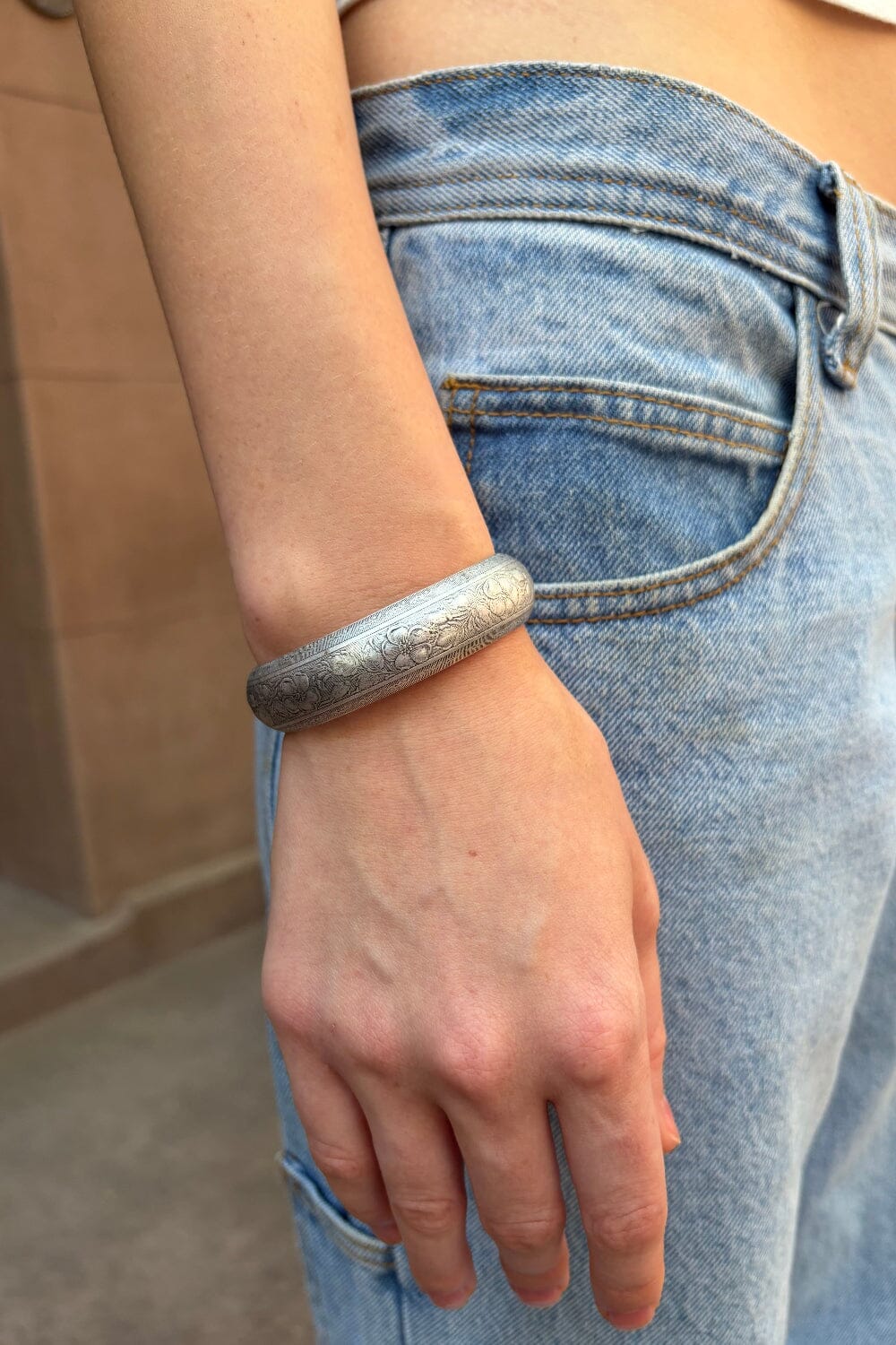 Floral Engraved Bracelet